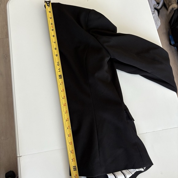 WHBM Womens Blazer Jacket Size 8 Black White Stand Collar Long Sleeve Career - Picture 15 of 15